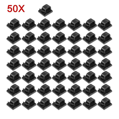 10-100Pcs Self Adhesive Cable Clips Wall Mounted String Light Holder Clamp Wire Organizer Cable Management for Home Office Car