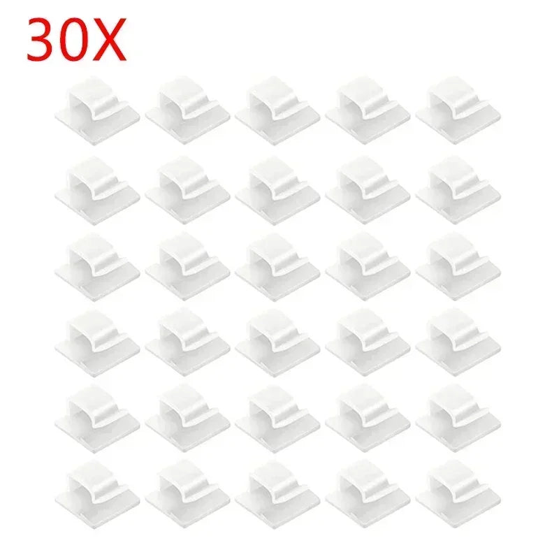 10-100Pcs Self Adhesive Cable Clips Wall Mounted String Light Holder Clamp Wire Organizer Cable Management for Home Office Car