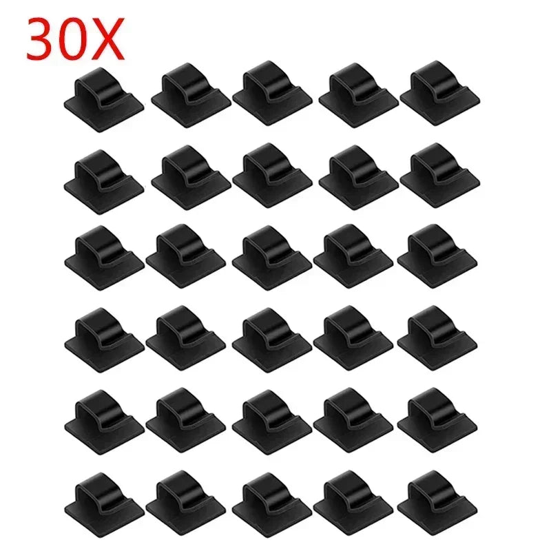 10-100Pcs Self Adhesive Cable Clips Wall Mounted String Light Holder Clamp Wire Organizer Cable Management for Home Office Car