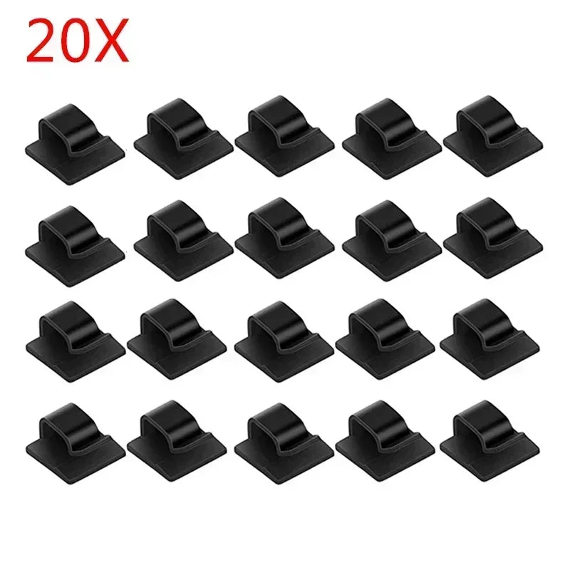 10-100Pcs Self Adhesive Cable Clips Wall Mounted String Light Holder Clamp Wire Organizer Cable Management for Home Office Car