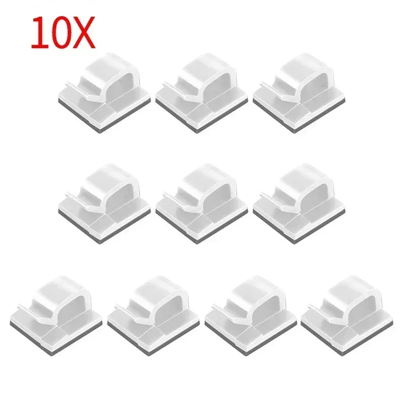 10-100Pcs Self Adhesive Cable Clips Wall Mounted String Light Holder Clamp Wire Organizer Cable Management for Home Office Car